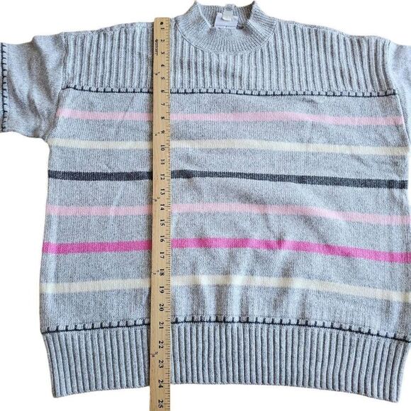 St johns bay womens Sz XL gray pink knit pullover sweater - Picture 6 of 7